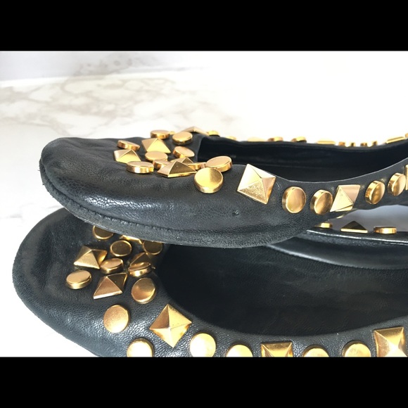 Tory Burch Riveted Leather Ballet Flats- Very Good Condition - Picture 2 of 5